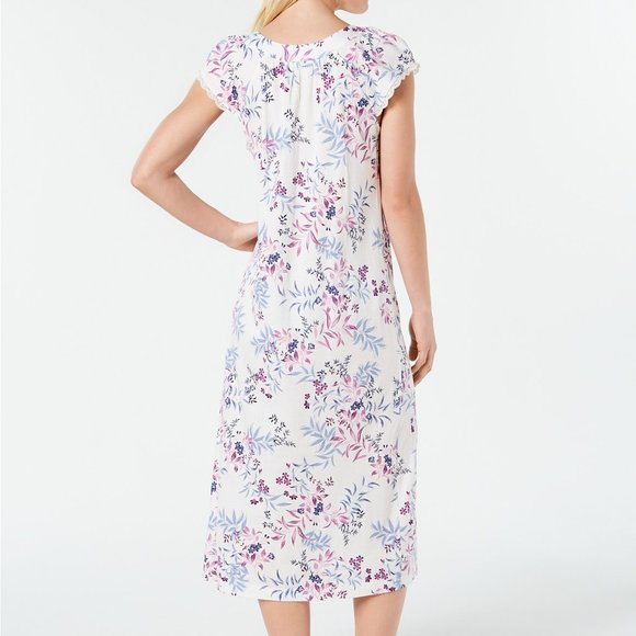 Charter Club Floral Print Nightgown with Lace - Picture 2 of 6